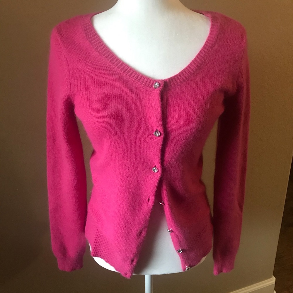 NWT Pink Button Up Knit Cardigan; size small